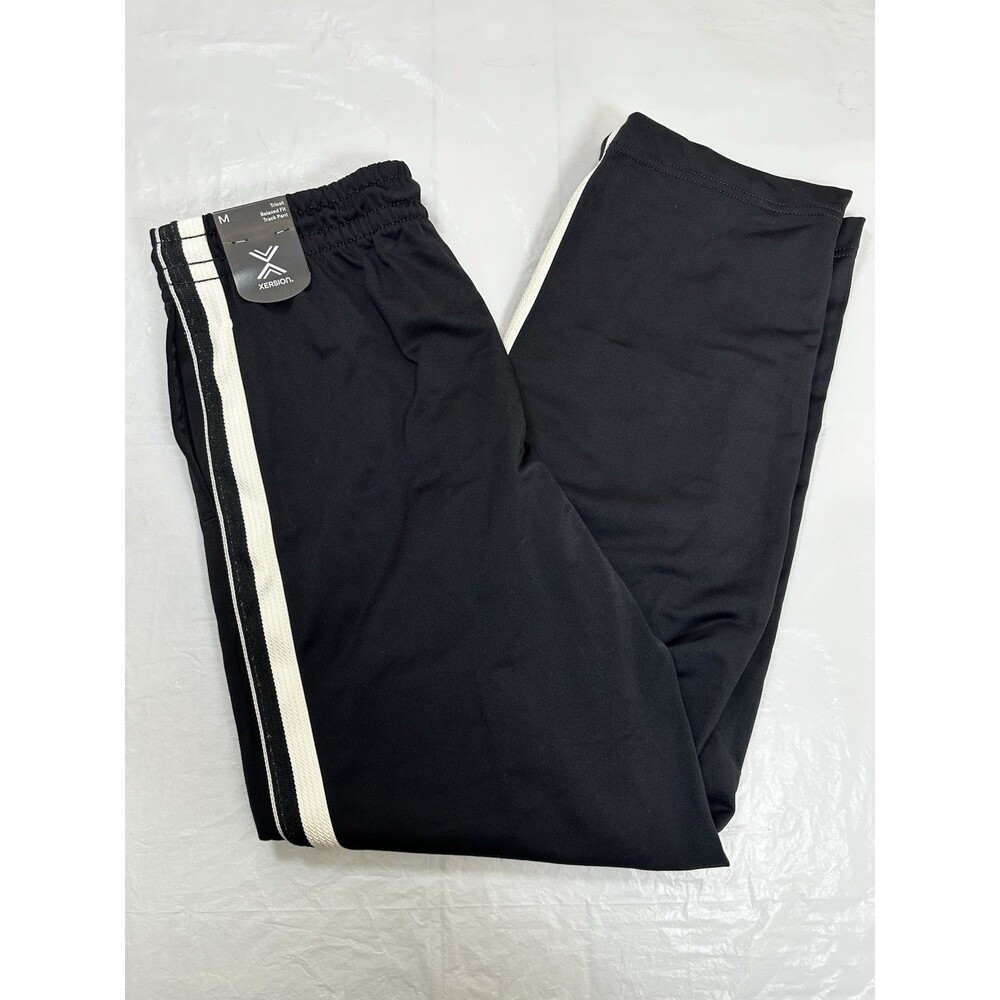 XERSION Men's Drawstring Relaxed Fit Black Tricot Track Pants Size M